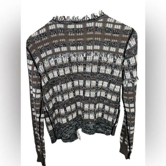 Cabi Women's Brown and White Plaid Classic Cardigan Size XS Slim Fit Cropped - Picture 6 of 11